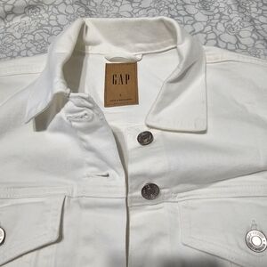 Gap White Denim Jean Jacket, Women's Large